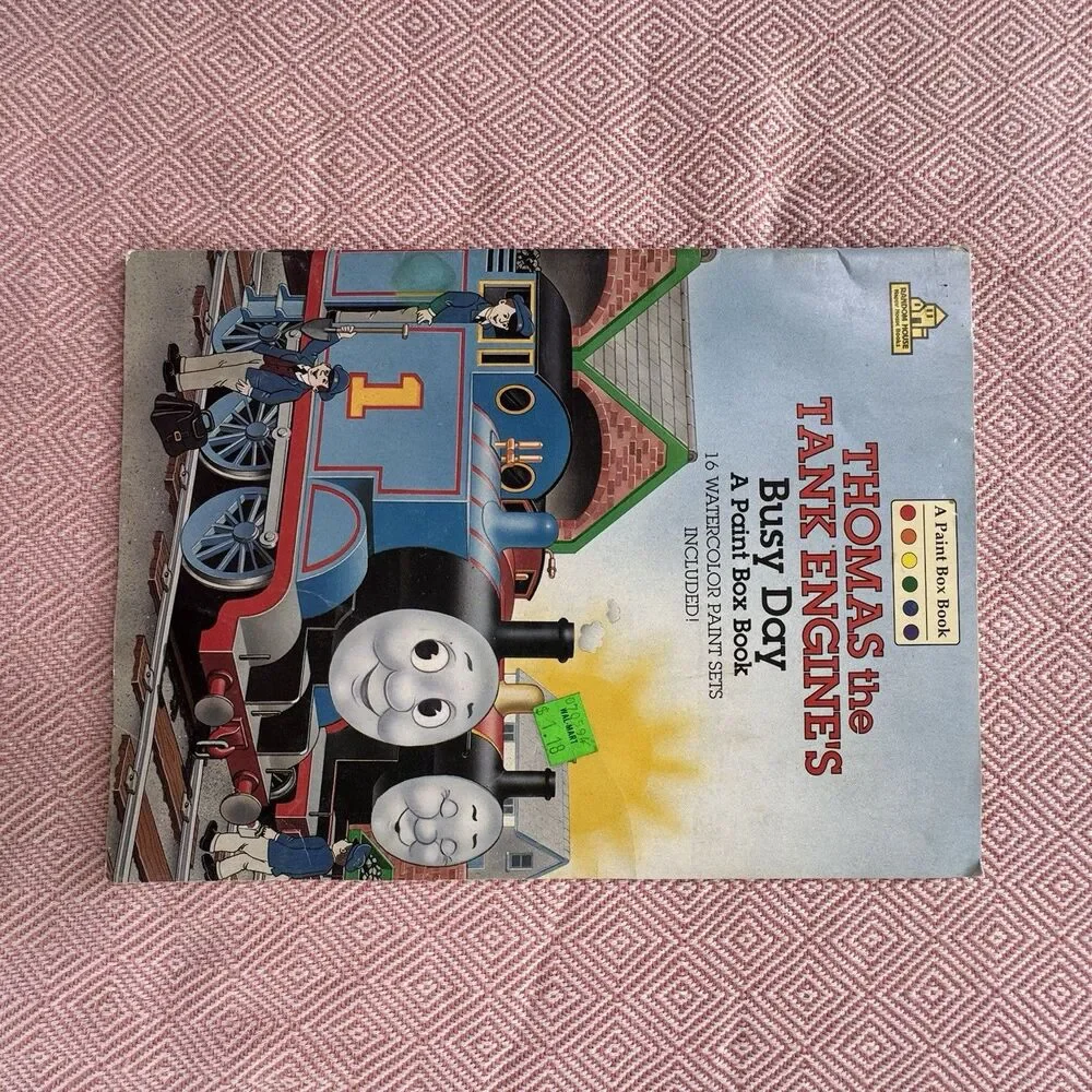 Vintage Thomas the Tank Engine Busy Day Paint Book + Puzzle Lot